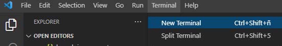 Step 3.1 - Open a new terminal in Visual Studio Code